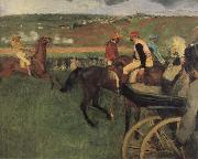 Edgar Degas On the race place Jockeys next to a carriage china oil painting reproduction